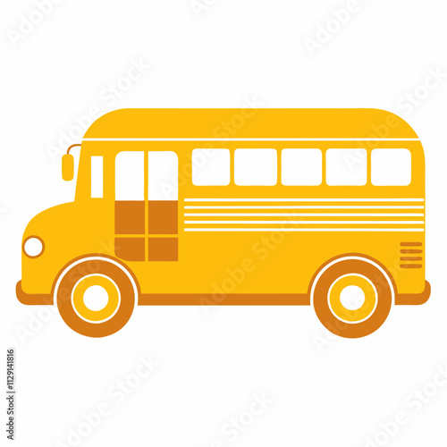 Illustration of a classic yellow school bus, 100 days school bus, Back to school bus, School bus logo