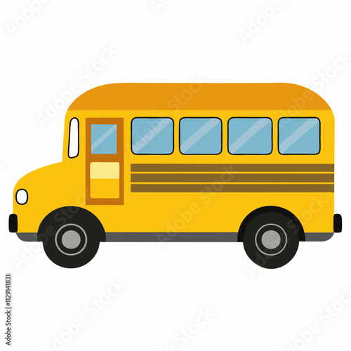 Illustration of a classic yellow school bus, 100 days school bus, Back to school bus, School bus logo