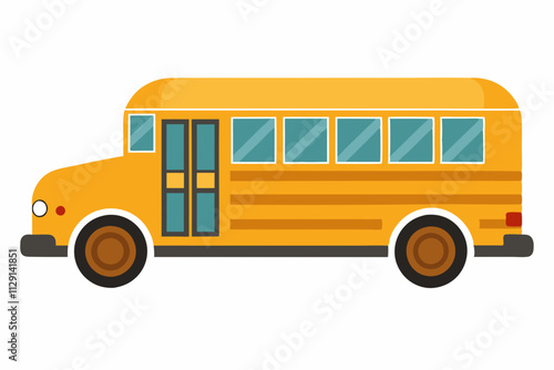 Illustration of a classic yellow school bus, 100 days school bus, Back to school bus, School bus logo