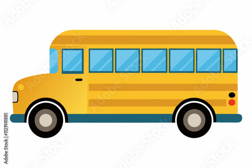 Illustration of a classic yellow school bus, 100 days school bus, Back to school bus, School bus logo