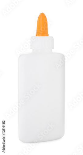 One bottle of glue isolated on white