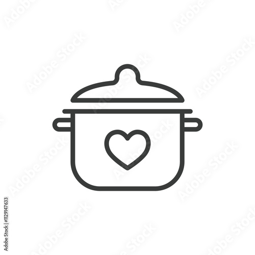 Charity food icon in line design. Charity, food, donation, support, meal, sharing, help on white background vector. Charity food editable stroke icon