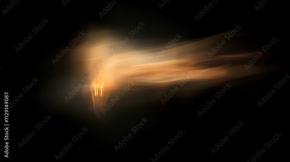 A blurred light bulb glows softly, casting a gentle haze around it, with warm light radiating into the darkness, creating a dreamy, abstract effect A blurred light bulb glows softly, casting a gentle haze around it, with warm light radiating into the darkness, creating a dreamy, abstract effect