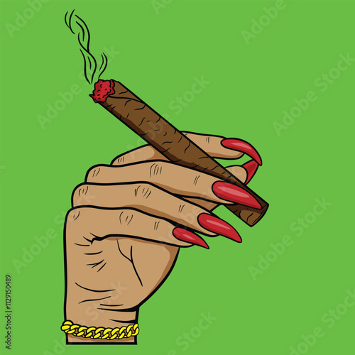 Cigar In Woman's Hand