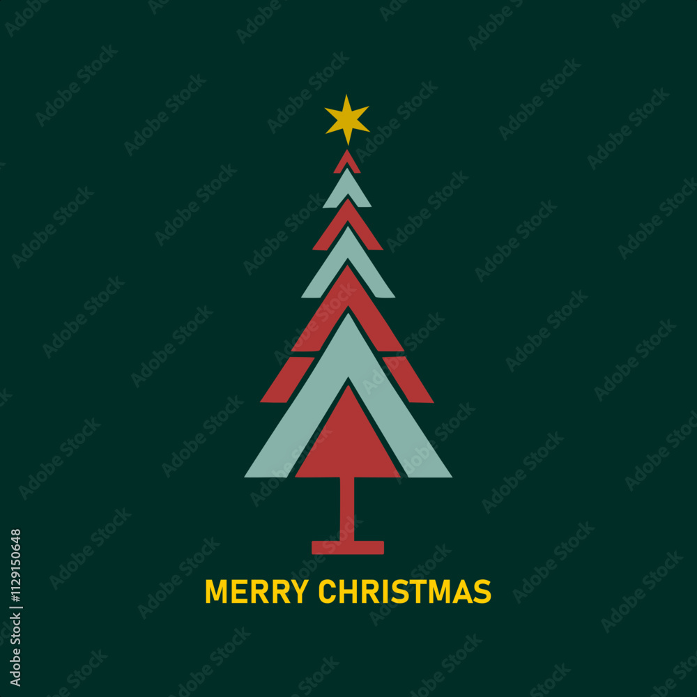 Abstract colorful christmas tree with green background Abstract colorful christmas tree with green background