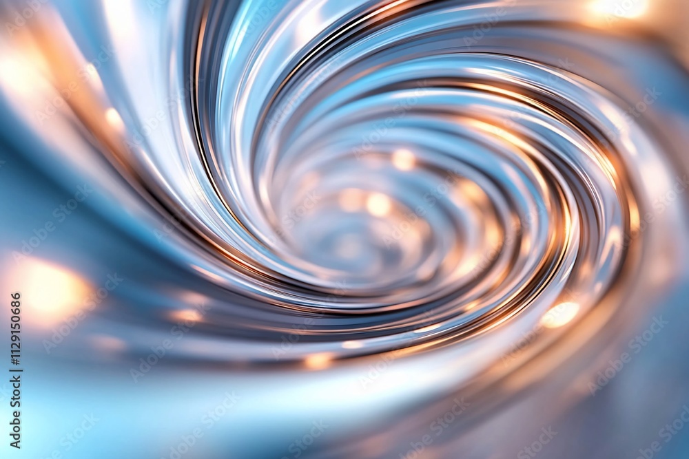 Abstract swirl vortex tunnel with metallic blue and gold light effects. Abstract swirl vortex tunnel with metallic blue and gold light effects.