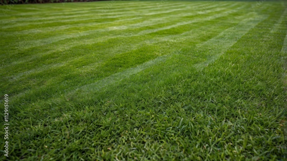 Freshly mowed lawn with a vibrant green color and neat stripes, showcasing its well-maintained appearance, ideal for outdoor photography and landscaping projects, emphasizing beauty and care. Freshly mowed lawn with a vibrant green color and neat stripes, showcasing its well-maintained appearance, ideal for outdoor photography and landscaping projects, emphasizing beauty and care.