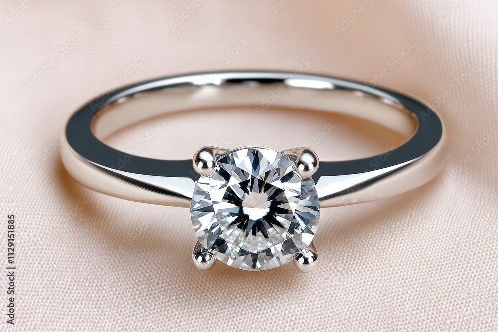 Solitaire diamond ring on silk. (2) Solitaire diamond ring on silk. (2)