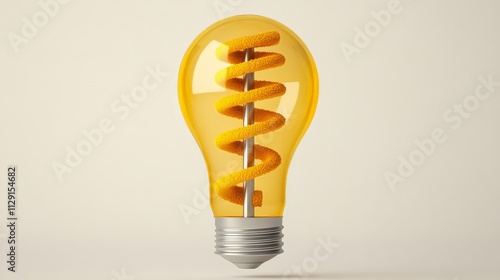 Bright Idea: A single, glowing light bulb, reminiscent of an incandescent light bulb, illuminates the scene, symbolizing innovation, creativity, and inspiration. 