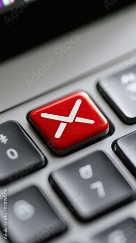 Red Keyboard Button Shows Cancel Email Icon photo