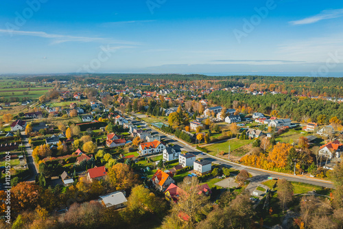 The town of Jantar on the Vistula Spit in Poland. Autumn. photo