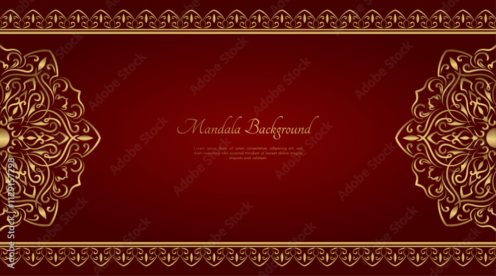 Simple background with gold mandala ornament Simple background with gold mandala ornament