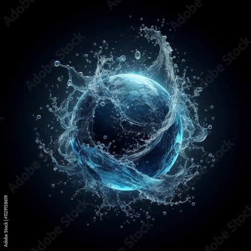 Blue water splash
