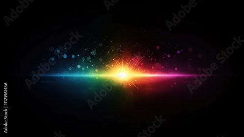 Vibrant abstract light burst in rainbow spectrum