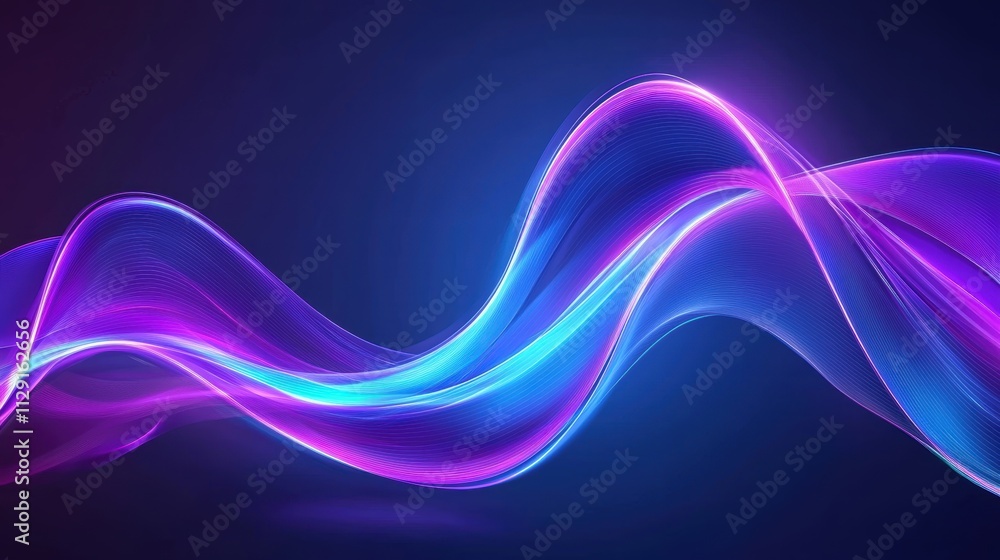 Vibrant abstract wave patterns in purple and blue tones