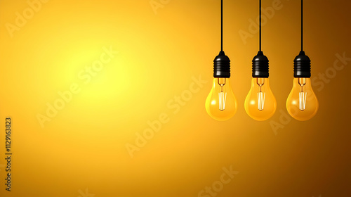 Golden Hour Bulbs 3D Illustration