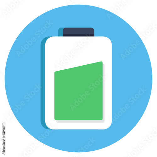 An flat design icon of mobile battery