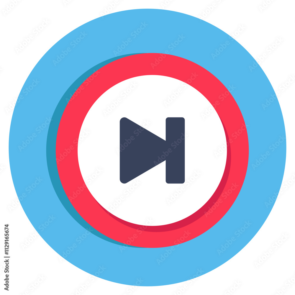 Conceptual flat design icon of play forward button Conceptual flat design icon of play forward button