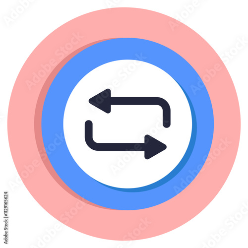 A colored design icon of data transfer
