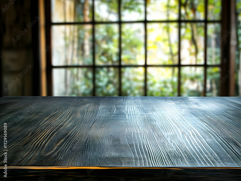 Fototapeta premium Dark Wood Tabletop Background Illustration
