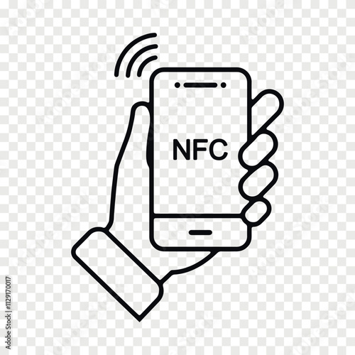 NFC payment hand holding phone
