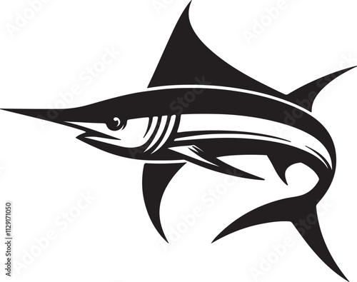 swordfish silhouette design vector art illustration