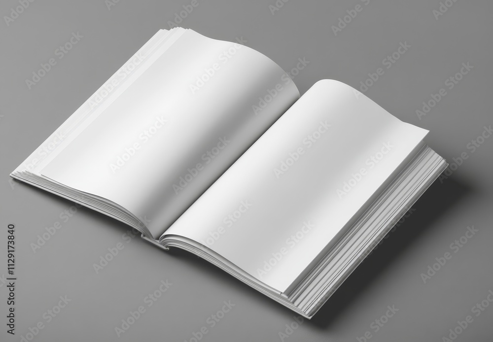 Open blank book on gray background. Open blank book on gray background.