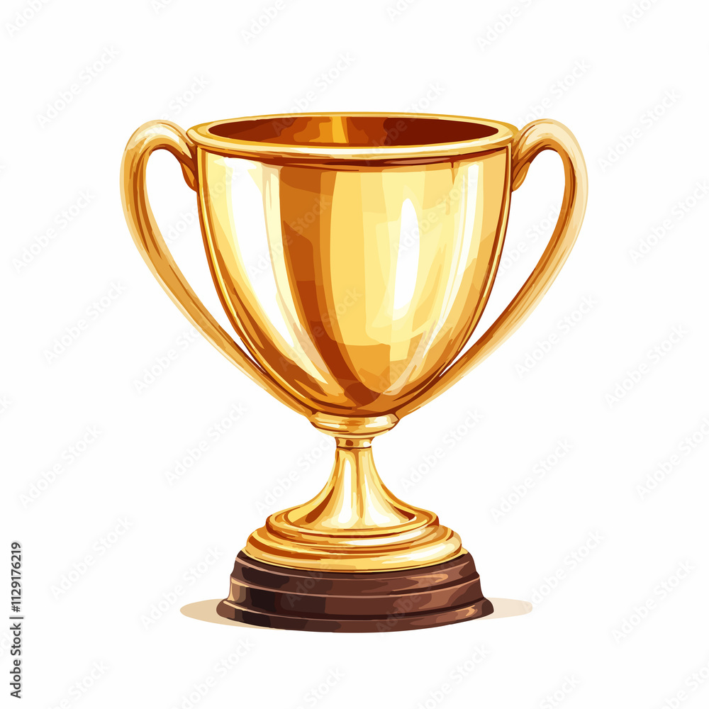 Golden Trophy Cup for Winners in Competitive Events Vector Illustration Golden Trophy Cup for Winners in Competitive Events Vector Illustration