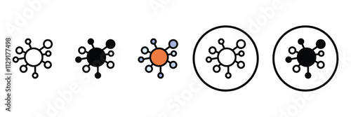 Set of Molecule cell icon collection. Magnificent symbol. Vector Illustration.