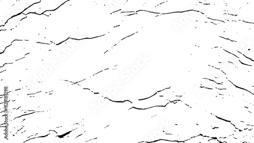 Cracks isolated on white background. Crack texture lines isolated on transparent background.  Texture for overlay. Wall Background. For designers to apply texture cracks to objects.