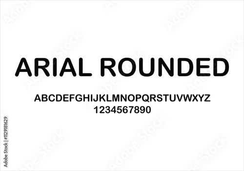 Arial Rounded font for logo and headline. Isolated vector typeset