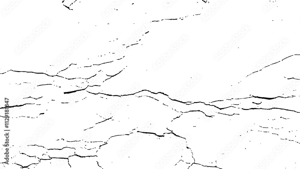 Fototapeta premium Cracks isolated on white background. Crack texture lines isolated on transparent background. Texture for overlay. Wall Background. For designers to apply texture cracks to objects.