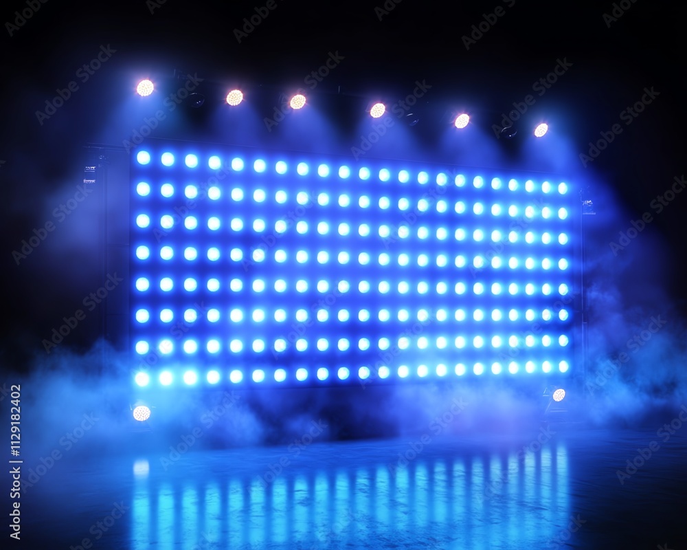 Naklejka premium Blue Stage Lighting with LED Wall