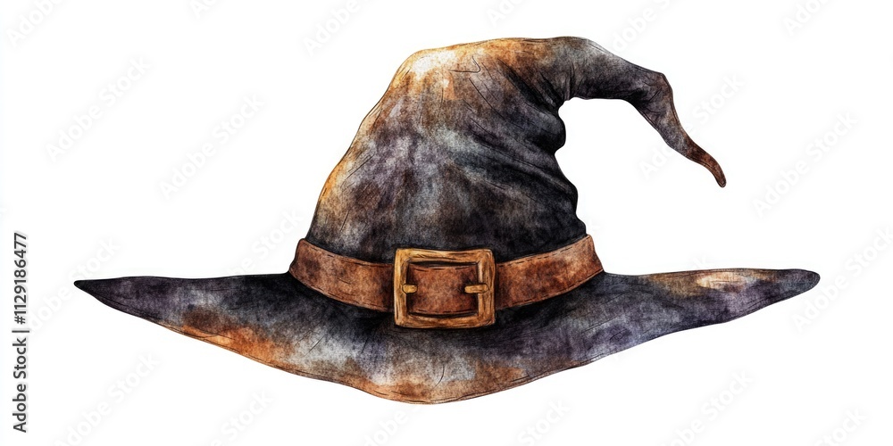 Fototapeta premium Witch's Hat Watercolor Painting