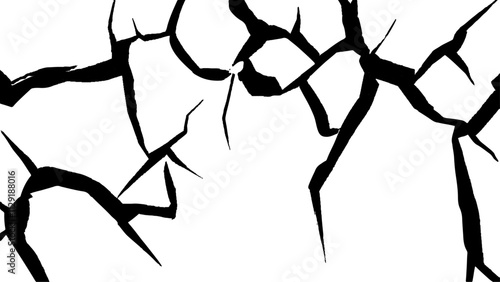 crack concrete white wall or Cement wall background, grunge wall texture with crack. Abstract fracture design. Crack texture lines isolated on white background.