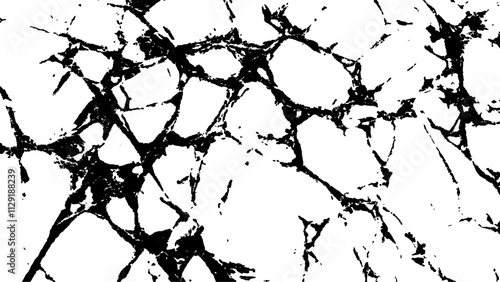 Cracked white surface texture.  Black and white cracked texture, Abstract fracture design. Crack texture lines isolated on white background.