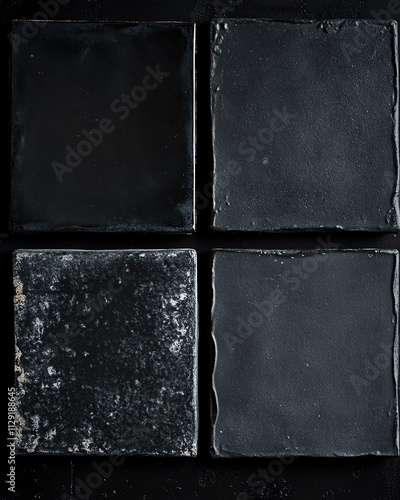 Black Square Tiles, Textured Background