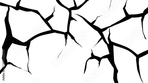 Vector the cracks concrete wall texture white and black. Grungy, grunge effect, grunge texture, dry land crack effect,