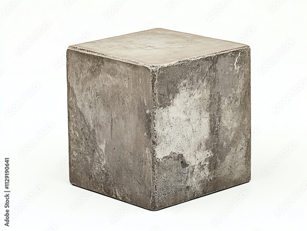 Concrete Cube, Gray Stone Block, Rough Texture Concrete Cube, Gray Stone Block, Rough Texture