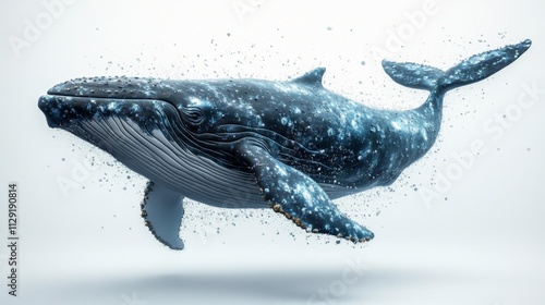 Isolated Whale on a White Background. Generative AI photo