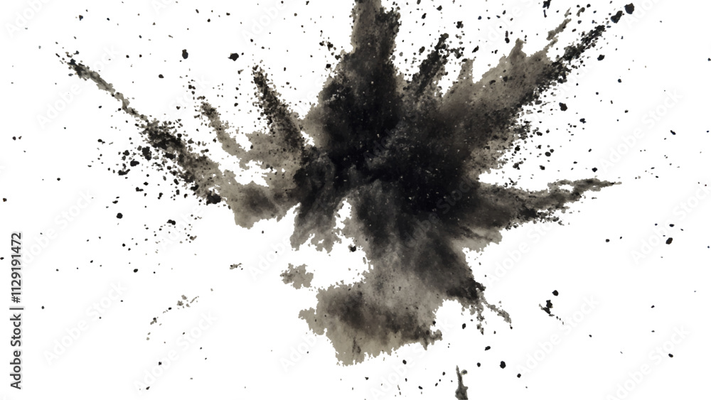 Black powder explosion with dark colors isolated white background. Abstract powder splatted on white background, Black vibrant paint black powder explosion with dark colors isolated white background. Black powder explosion with dark colors isolated white background. Abstract powder splatted on white background, Black vibrant paint black powder explosion with dark colors isolated white background.