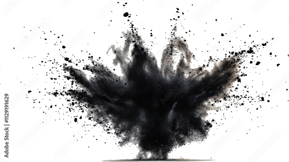 Black powder explosion with dark colors isolated white background. Abstract powder splatted on white background, Black vibrant paint black powder explosion with dark colors isolated white background. Black powder explosion with dark colors isolated white background. Abstract powder splatted on white background, Black vibrant paint black powder explosion with dark colors isolated white background.
