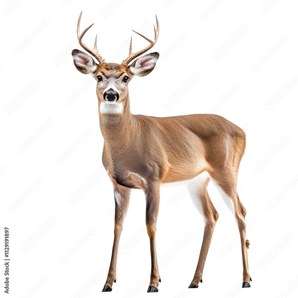 A Whitetail deer isolated on a transparent background A Whitetail deer isolated on a transparent background