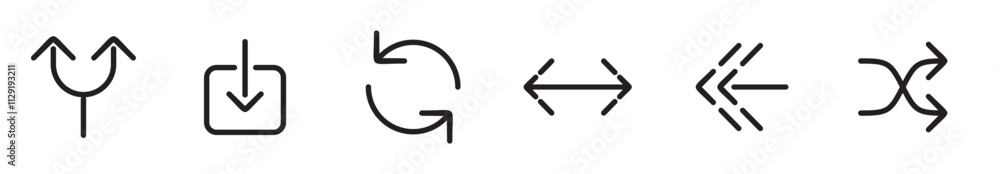 linear arrows icon pack. vector thin line right arrow, minimize, turn right, diagonal arrow, up and down arrows, left and right arrows, log in, refresh arrow icons suitable for apps and websites ui linear arrows icon pack. vector thin line right arrow, minimize, turn right, diagonal arrow, up and down arrows, left and right arrows, log in, refresh arrow icons suitable for apps and websites ui