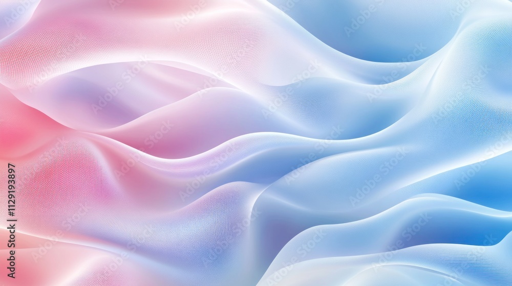Obraz premium Abstract cirrus clouds. Light blue, pink color banner. Pastel gradient sky pattern. Blurred light fuzz colorful gradient background. Pastel smooth mesh shapes. soft horizontal backdrop 