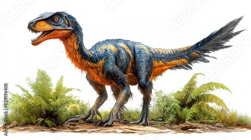 Gigantoraptor: The Giant Feathered Dinosaur. Generative AI photo