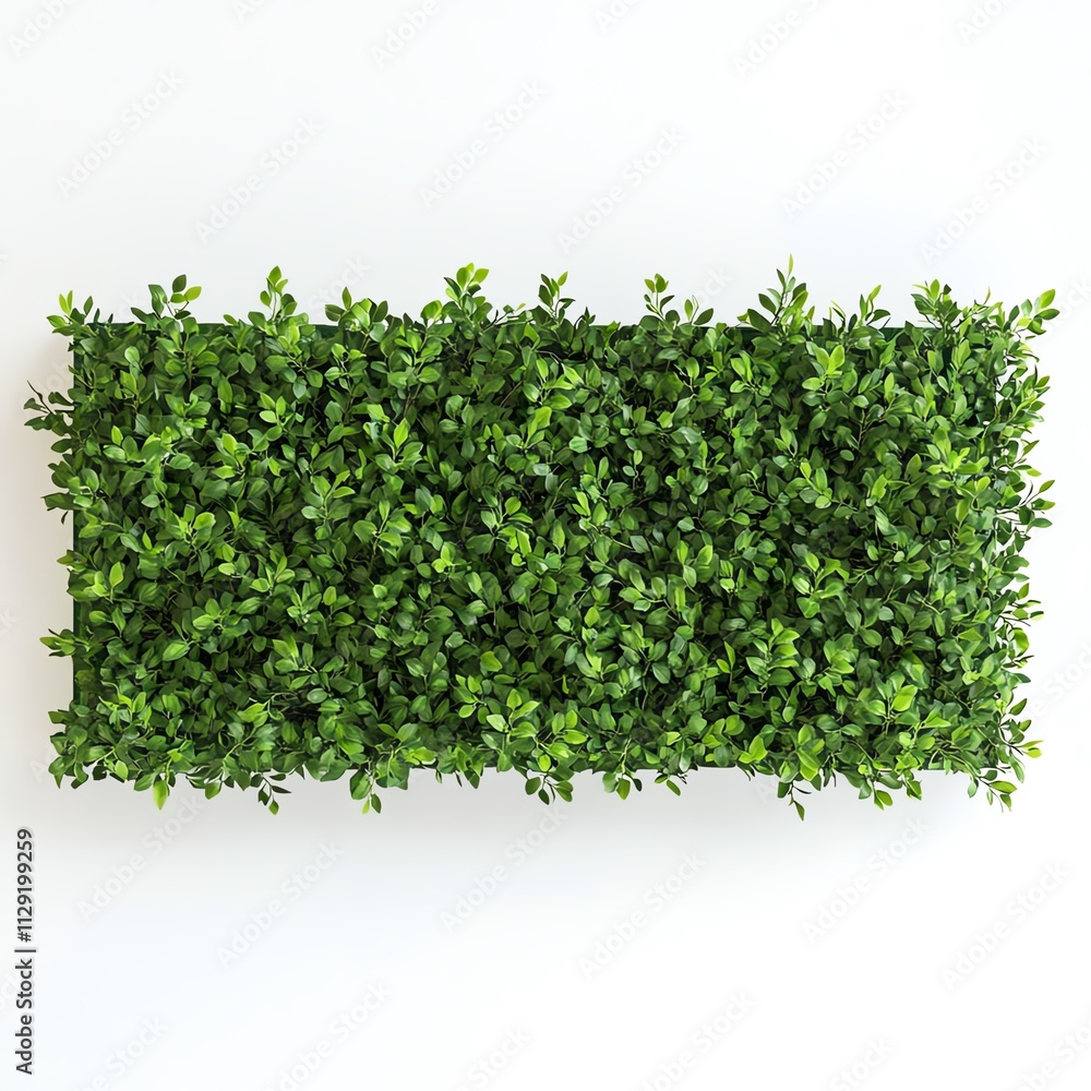 Green wall of plants in a rectangular planter Green wall of plants in a rectangular planter