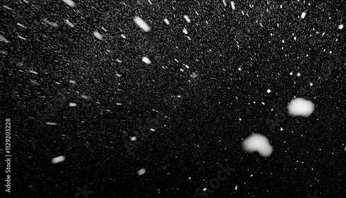 falling real snowflakes heavy snow shot on a black background frosted wide angle insulated ideal for digital composition post production