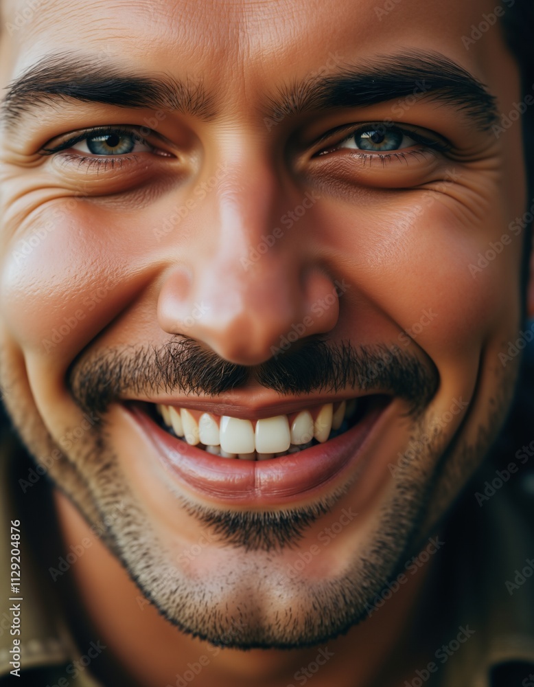 Portrait of a smiling bearded man showing perfect teeth Portrait of a smiling bearded man showing perfect teeth