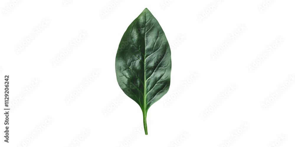 Fototapeta premium Dark Green Leaf Isolated on White Background 